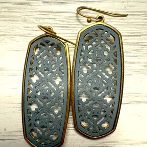 Gold and Gray Geometric Earrings!! Stunning!